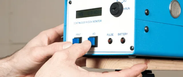 Radon gas testing equipment for Hudson Valley homes